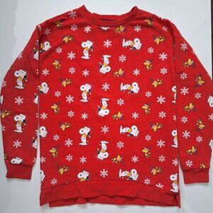 Peanuts Snoopy and Woodstock Red Fleece Holiday Top